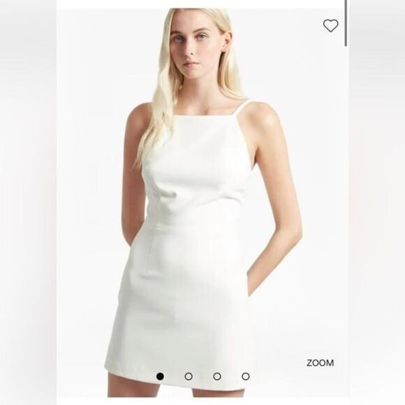 French connection whisper light square neck white dress size 12 - Picture 1 of 9